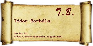 Tódor Borbála névjegykártya